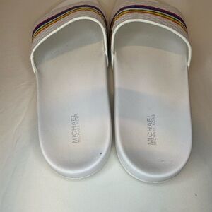 Michael Kors White and Red Sandals